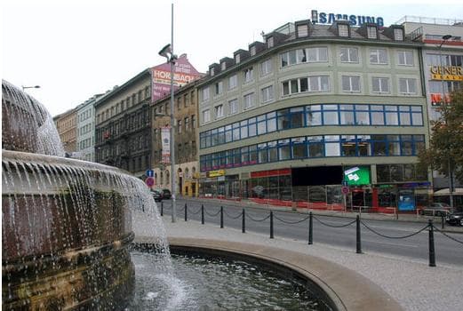 Umgebung des Firmensitzes im Zentrum von Prag